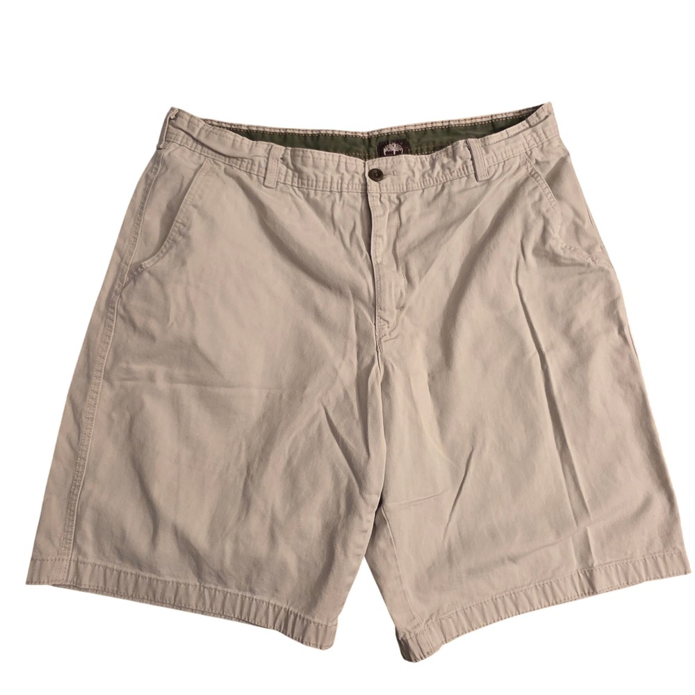 Timberland Mens Chino Shorts Tan Khaki Cotton Twill Size 38 Straight Leg Casual